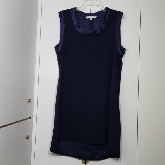 Trina Turk Double Rainbow Navy Blue Shift Dress Size L - Picture 1 of 7